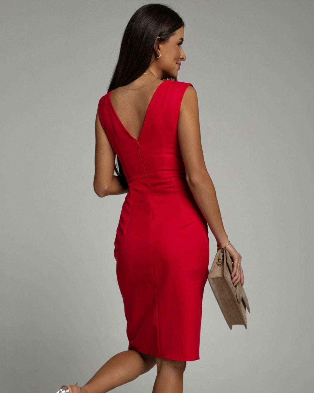 Sofia | Vestido Entallado Con Escote En V Y Aberturas