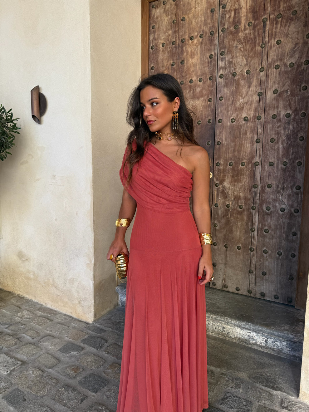 Hera | Vestido Asimétrico De Gasa Elegante
