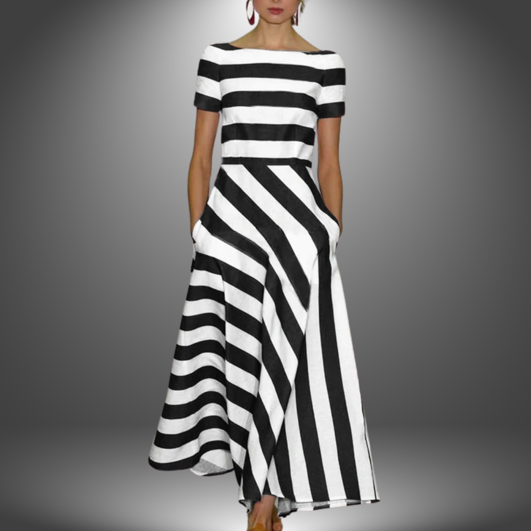 Marina | Vestido Elegante A Rayas