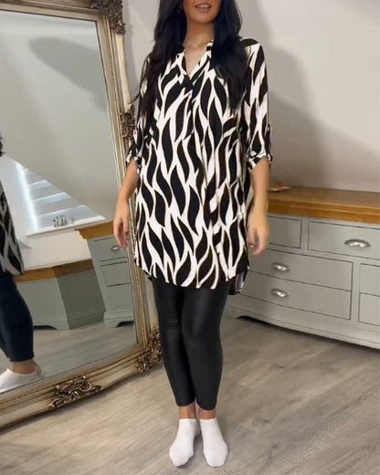 Vérania | Blusa Túnica Elegante Con Estampado Gráfico Para Mujer