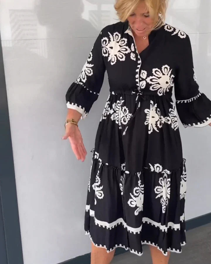 Flora | Vestido Floral Con Mangas Ligeras Y Tejido Suave