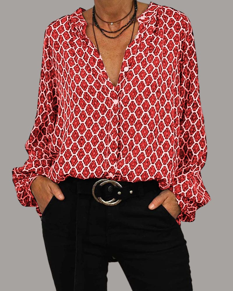 Selma | Elegante Blusa Con Cuello En V