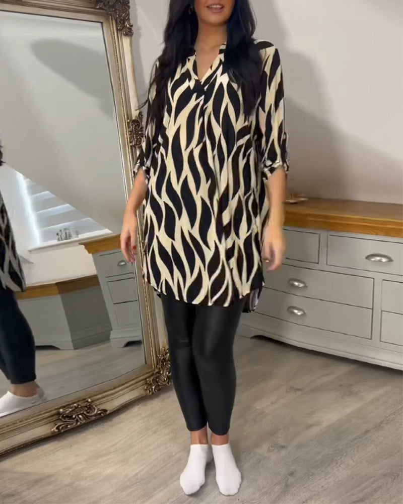 Vérania | Blusa Túnica Elegante Con Estampado Gráfico Para Mujer