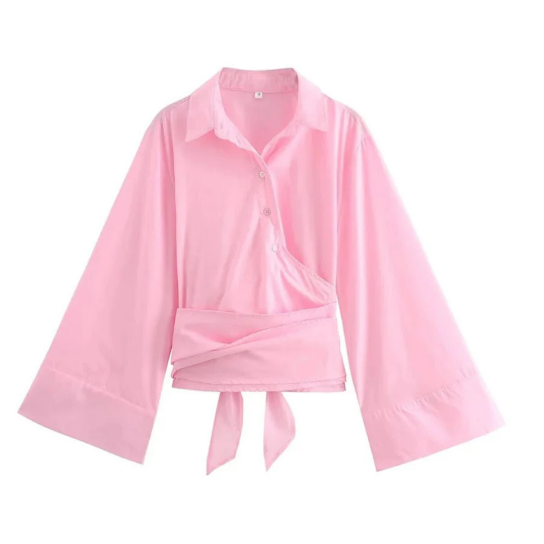 Sofía | Camisa Kimono Envolvente De Manga Larga