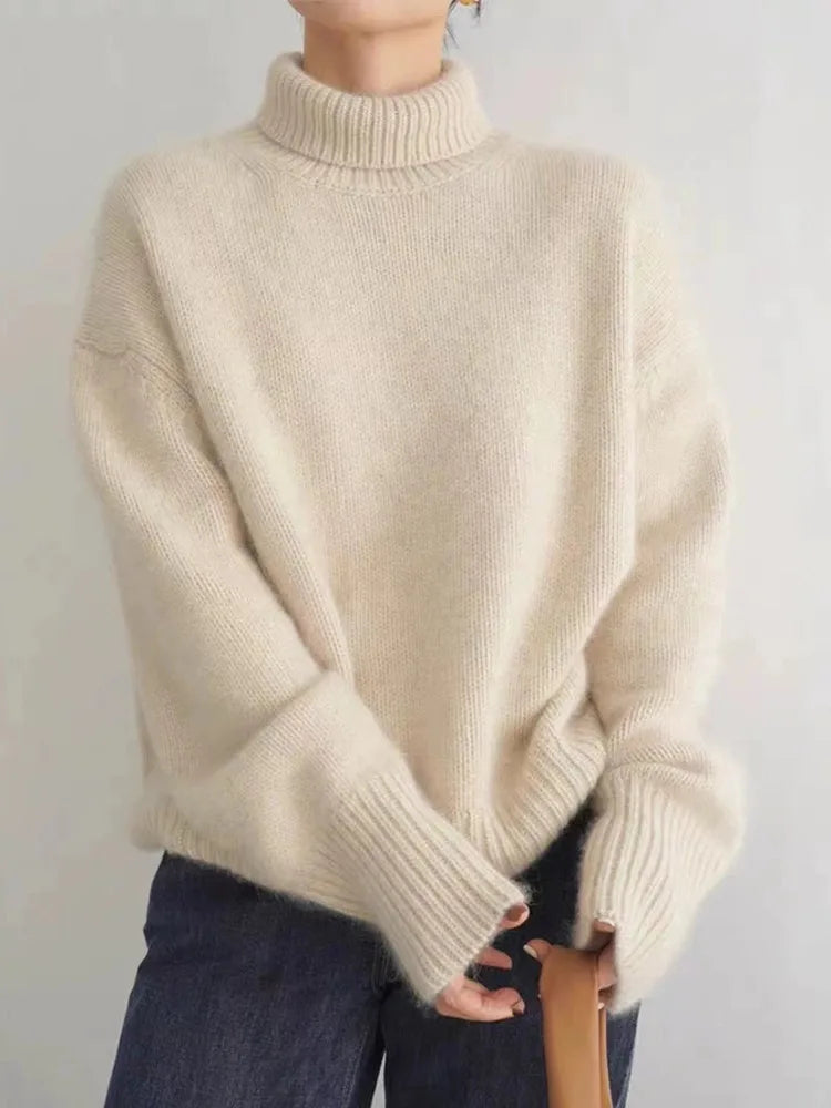 Lucía | Jersey De Cachemira Con Cuello Alto