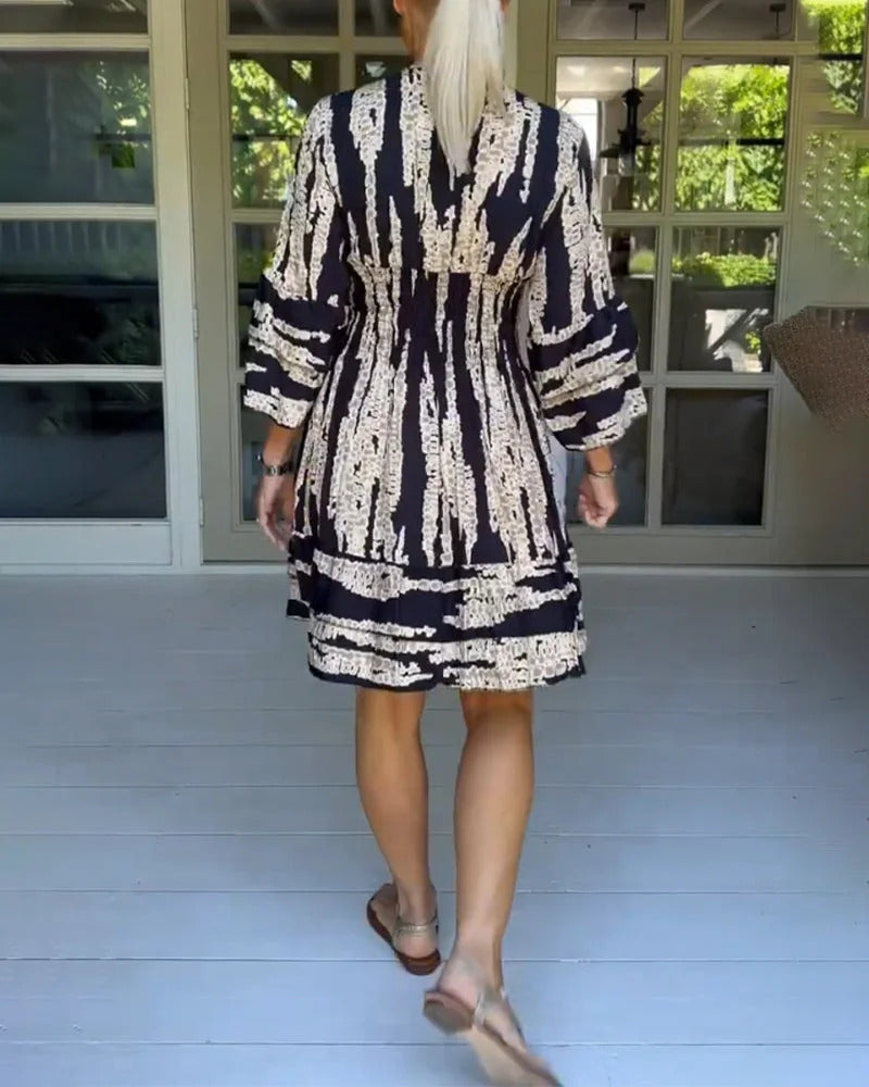 Camila | Vestido Midi Con Escote En V Y Mangas Tres Cuartos