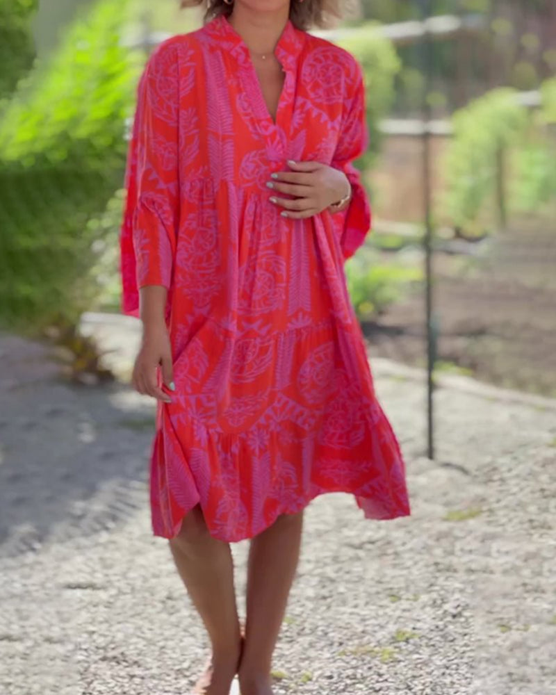 Sara | Vestido Holgado Boho con Mangas 3/4