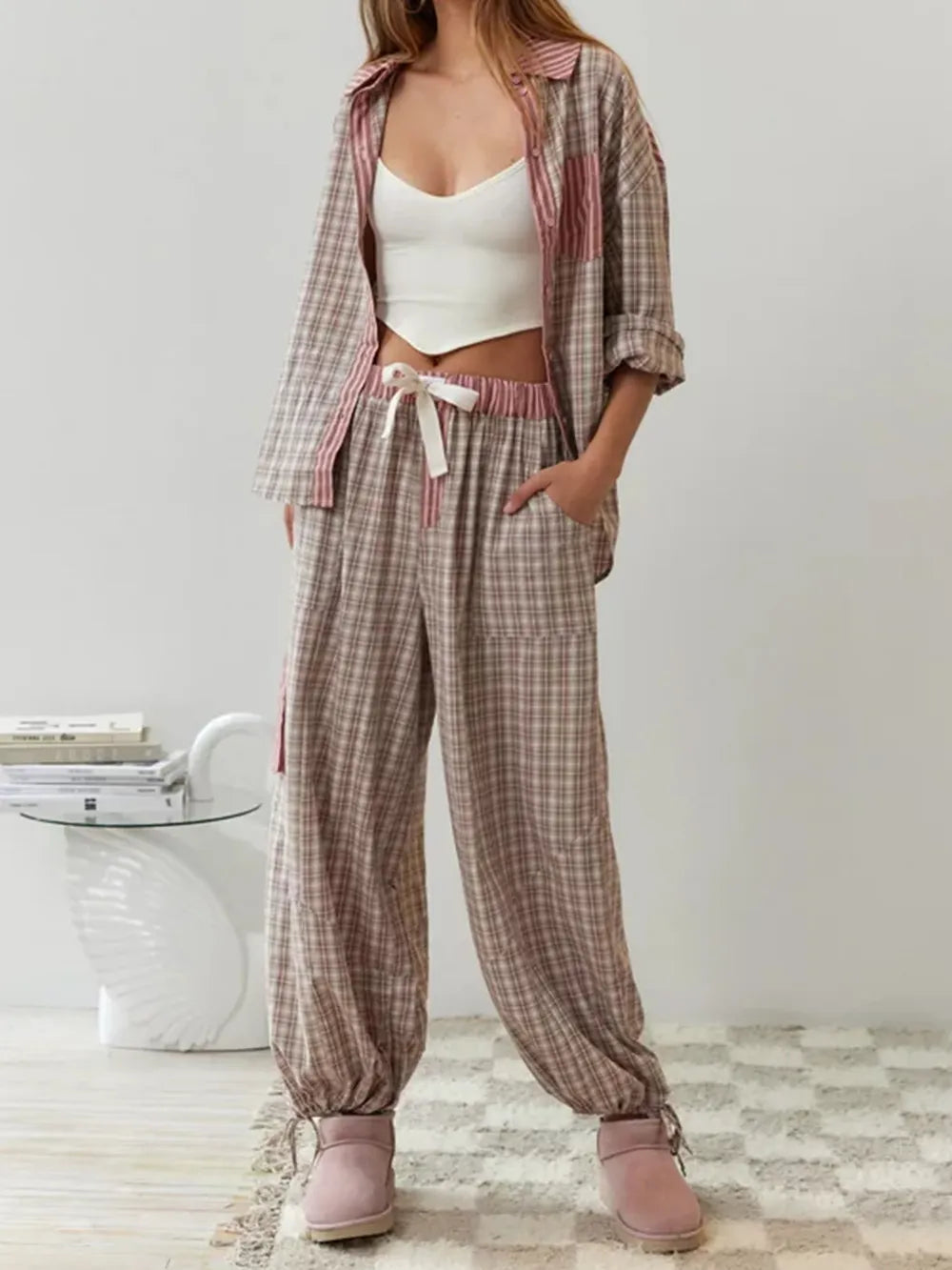 Cosycotton | Conjunto De Pijama De Dos Piezas En Algodón Suave Y Elástico