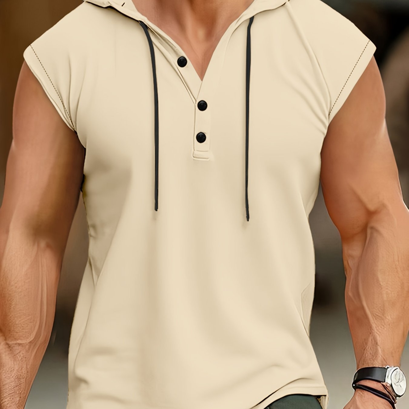 Acton | Camisa Sin Mangas Con Capucha Y Tejido Transpirable Para Hombre