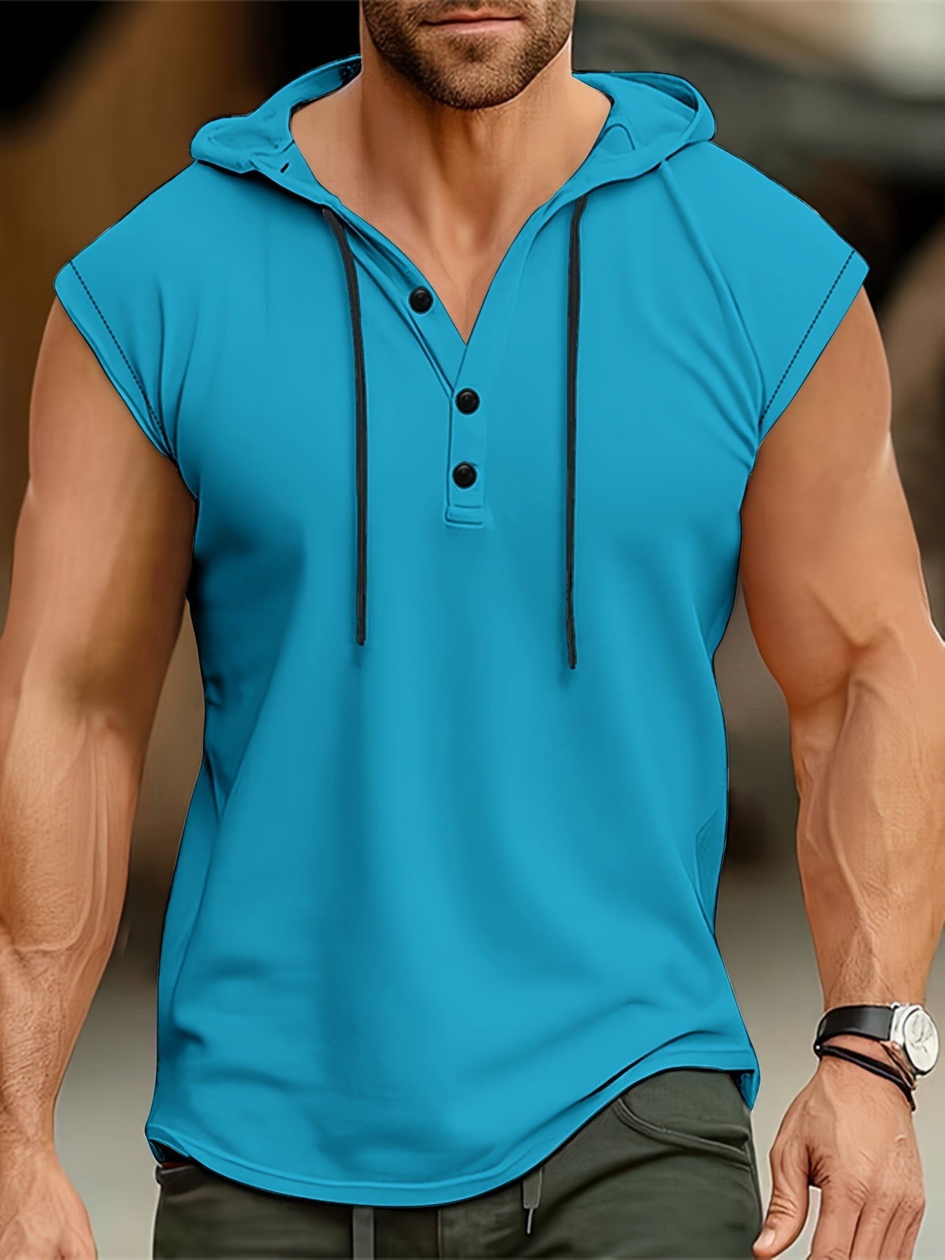Acton | Camisa Sin Mangas Con Capucha Y Tejido Transpirable Para Hombre