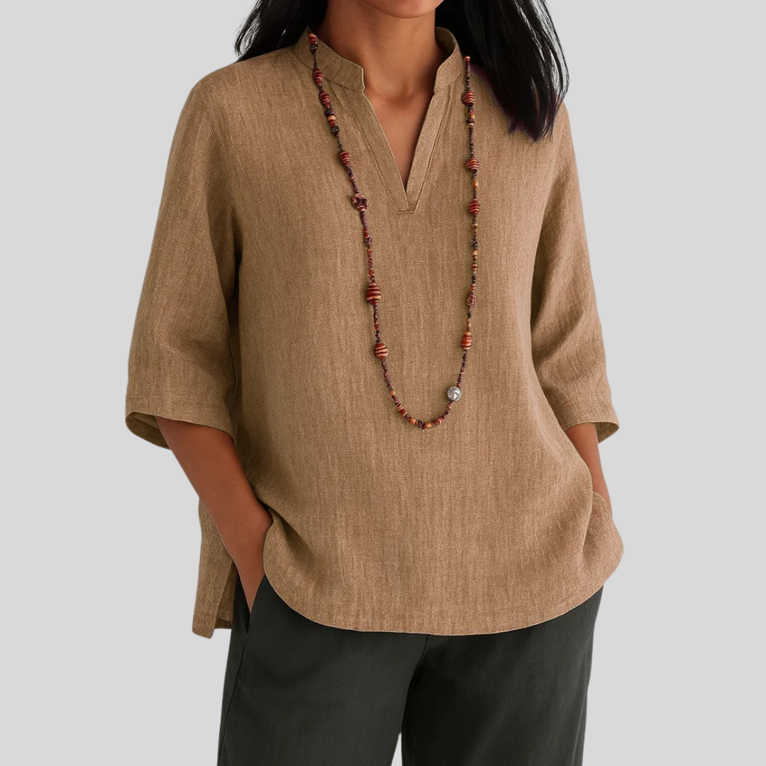 Luna | Blusa De Lino Con Elegancia Relajada
