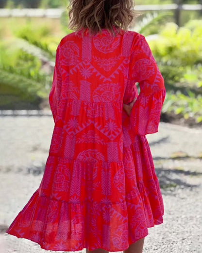 Sara | Vestido Holgado Boho con Mangas 3/4