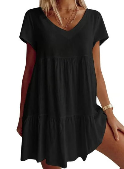 Sofía | Vestido Casual Escote En V De Manga Corta