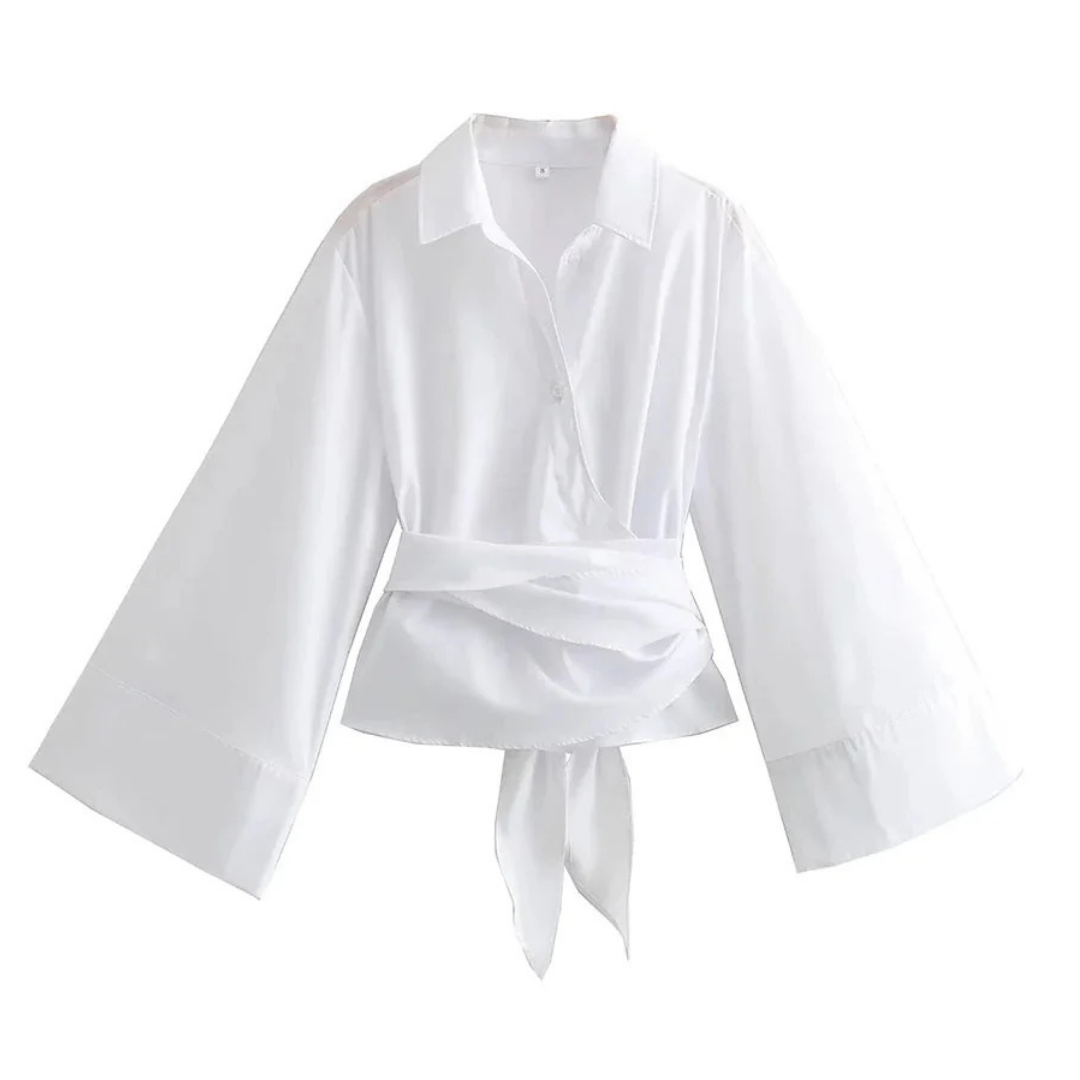 Sofía | Camisa Kimono Envolvente De Manga Larga