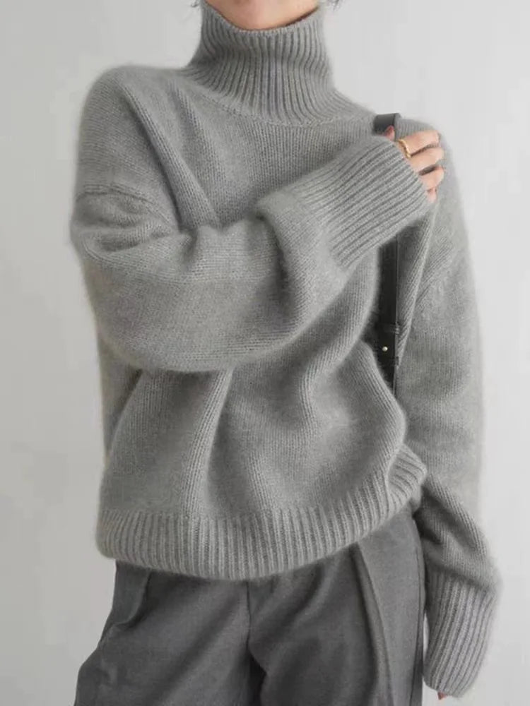 Lucía | Jersey De Cachemira Con Cuello Alto