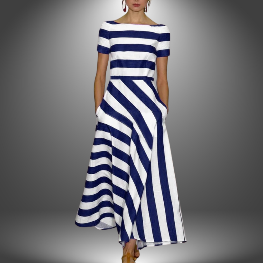Marina | Vestido Elegante A Rayas