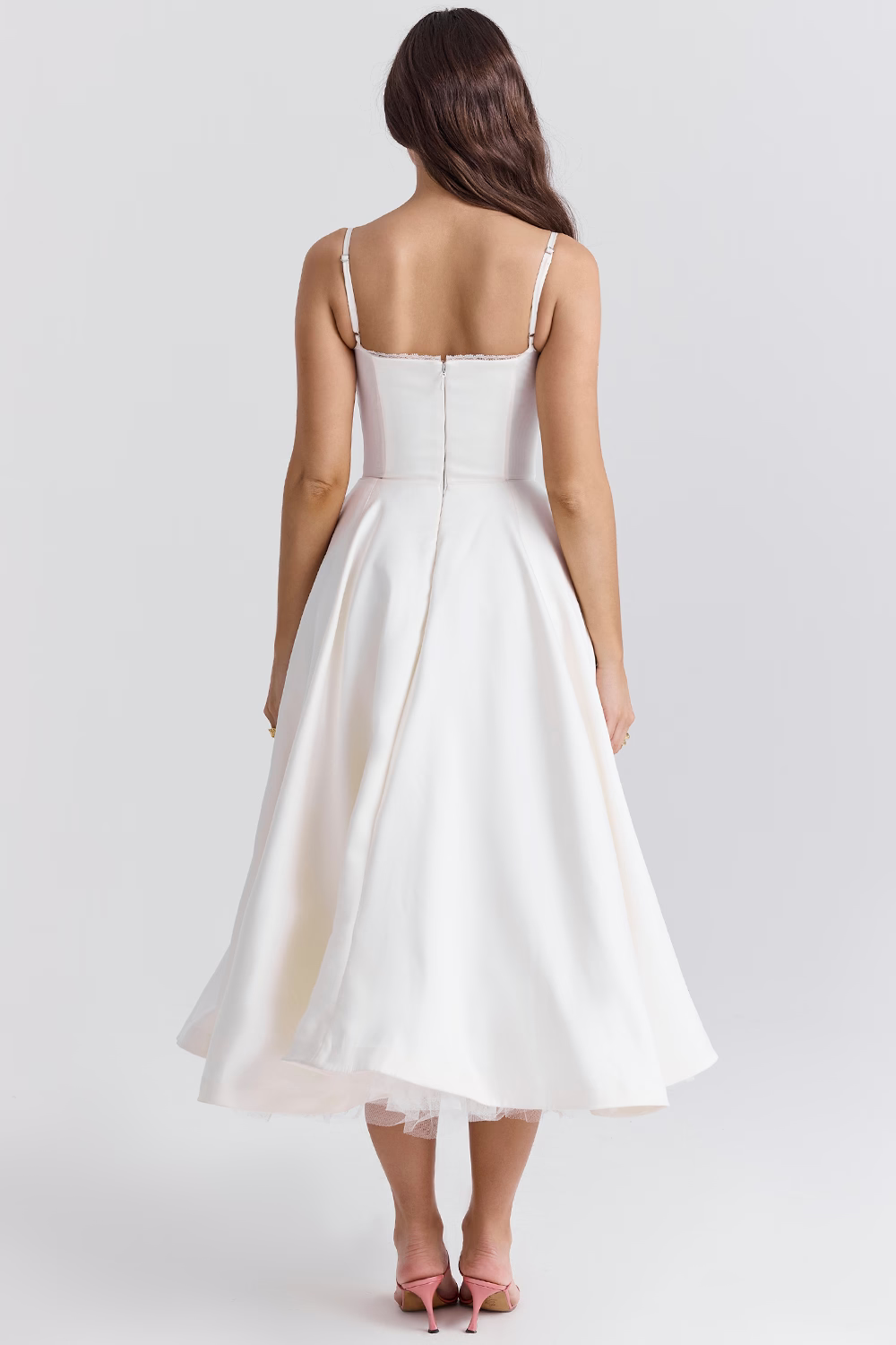 Valentina | Vestido Midi Elegante Con Forro De Tul