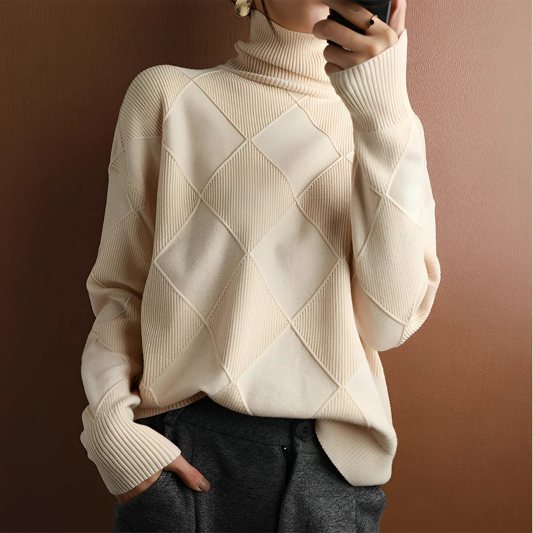 Zara | Jersey De Cuello Alto Casual Y Súper Cómodo