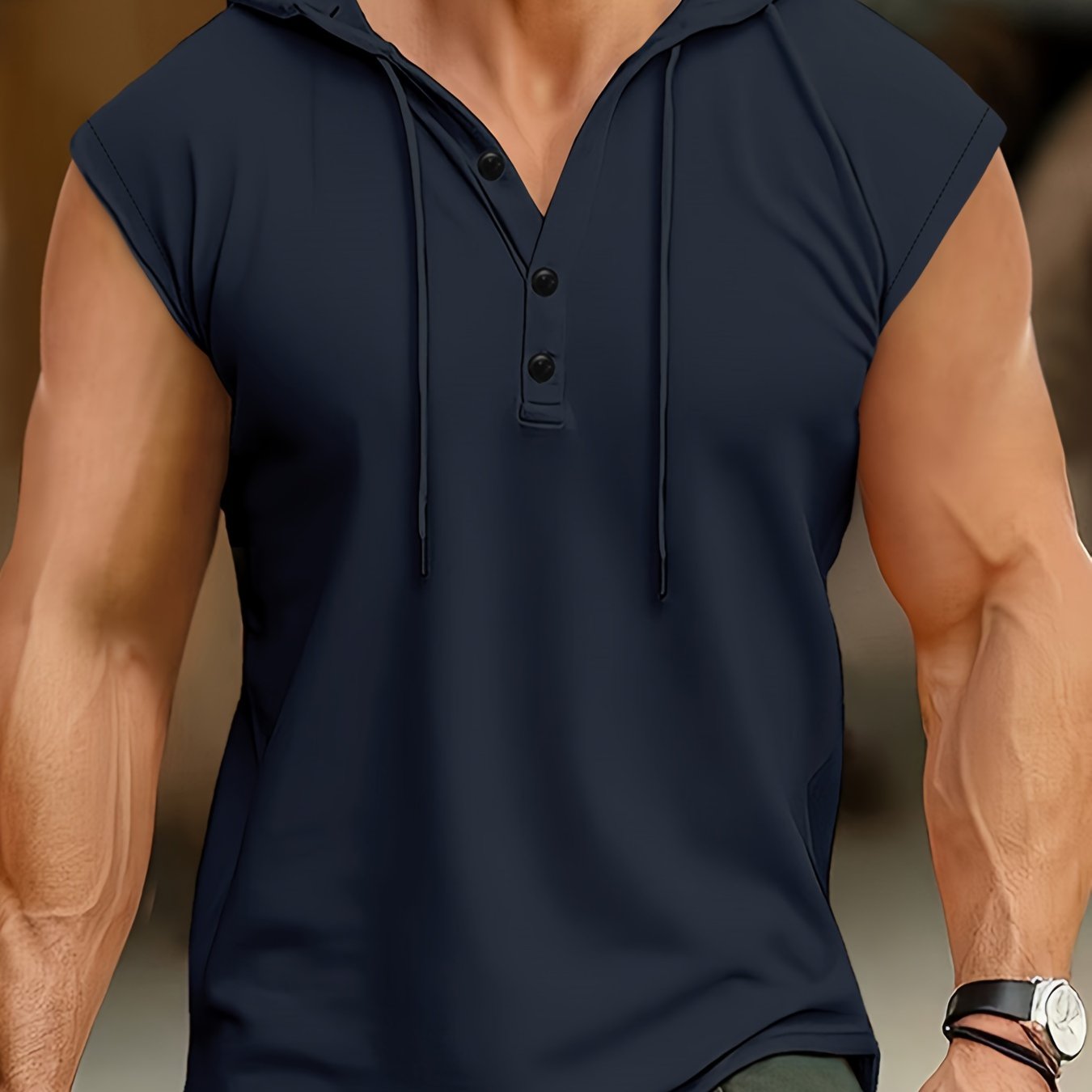 Acton | Camisa Sin Mangas Con Capucha Y Tejido Transpirable Para Hombre