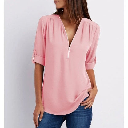 Lysandra | Top Relajado Con Diseño Moderno Y Media Cremallera Para Mujer