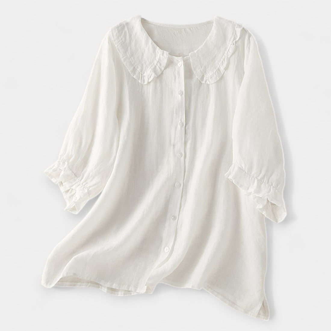 Linnea | Camisa De Lino Con Volantes Sutiles