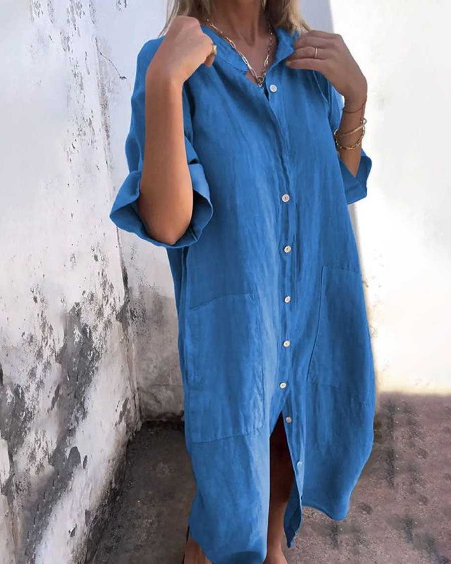 Melanie | Vestido Camisero Largo Estilo Ibiza