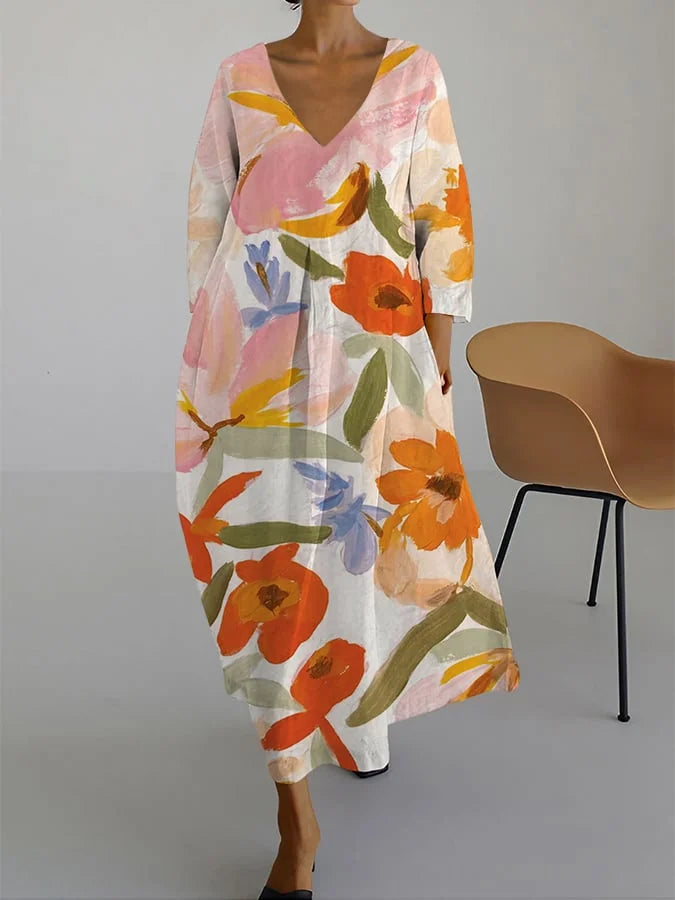 Lea | Vestido Floral Con Escote En V