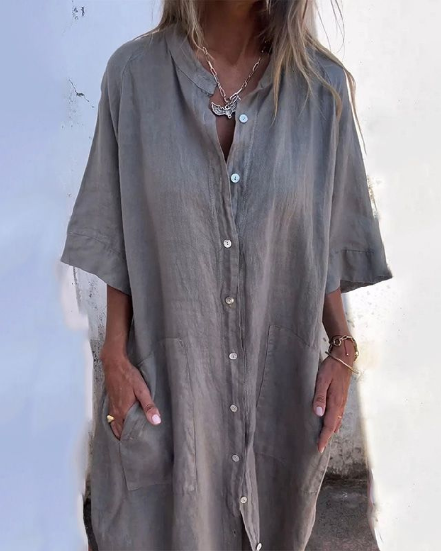 Melanie | Vestido Camisero Largo Estilo Ibiza