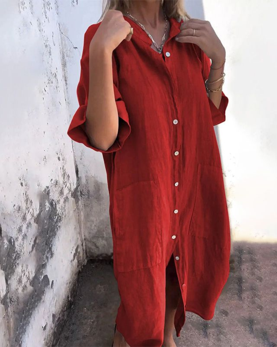 Melanie | Vestido Camisero Largo Estilo Ibiza
