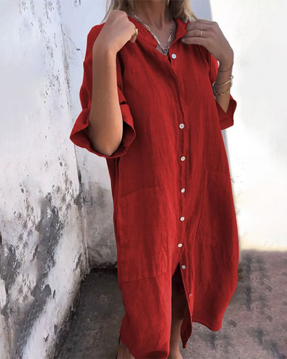 Melanie | Vestido Camisero Largo Estilo Ibiza