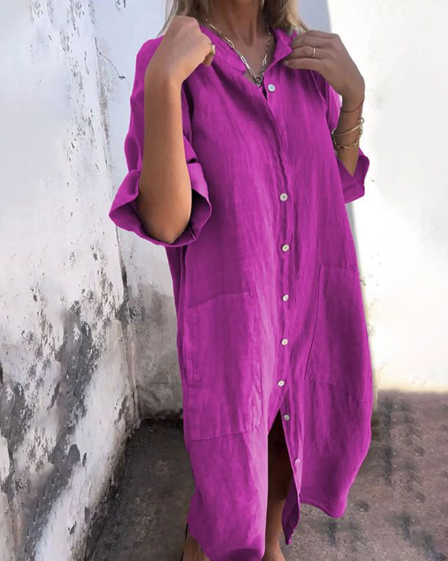Melanie | Vestido Camisero Largo Estilo Ibiza