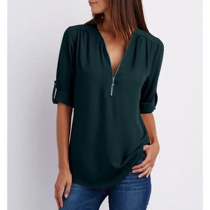 Lysandra | Top Relajado Con Diseño Moderno Y Media Cremallera Para Mujer