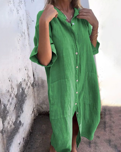 Melanie | Vestido Camisero Largo Estilo Ibiza