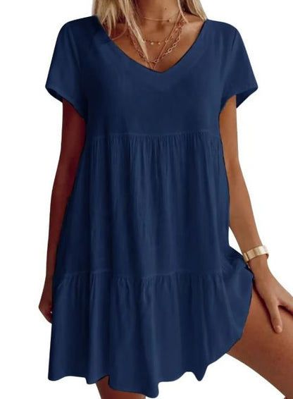 Sofía | Vestido Casual Escote En V De Manga Corta