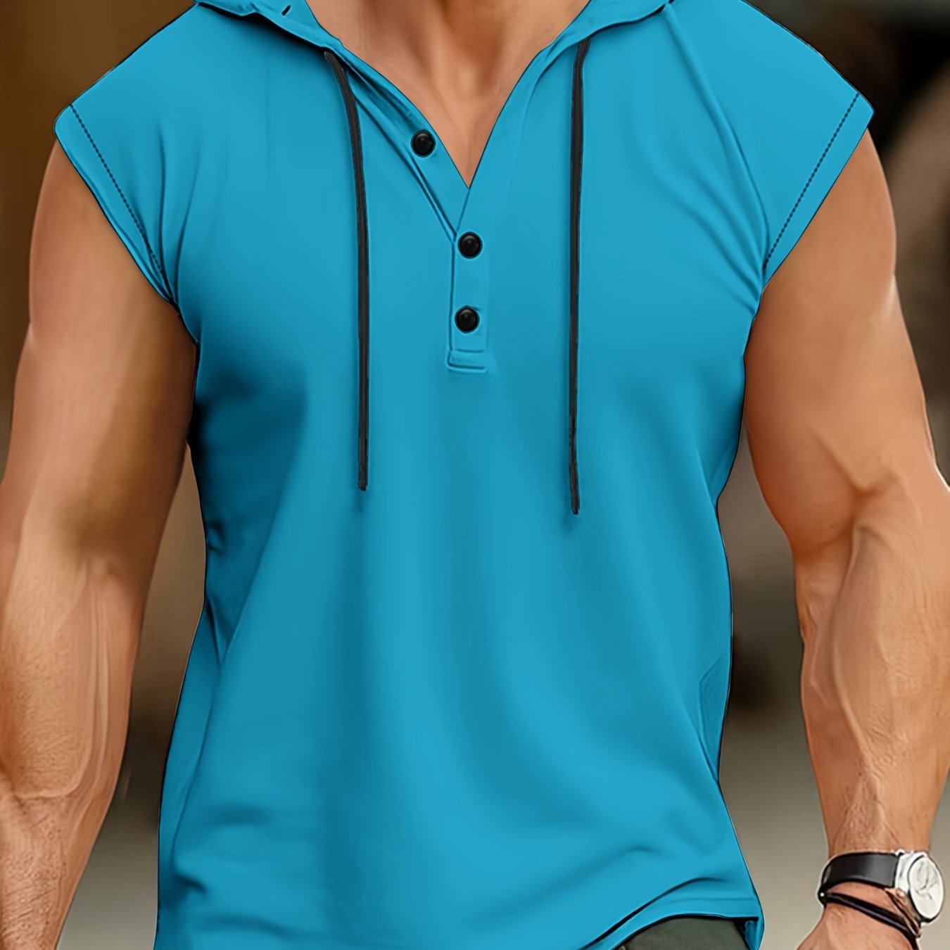 Acton | Camisa Sin Mangas Con Capucha Y Tejido Transpirable Para Hombre