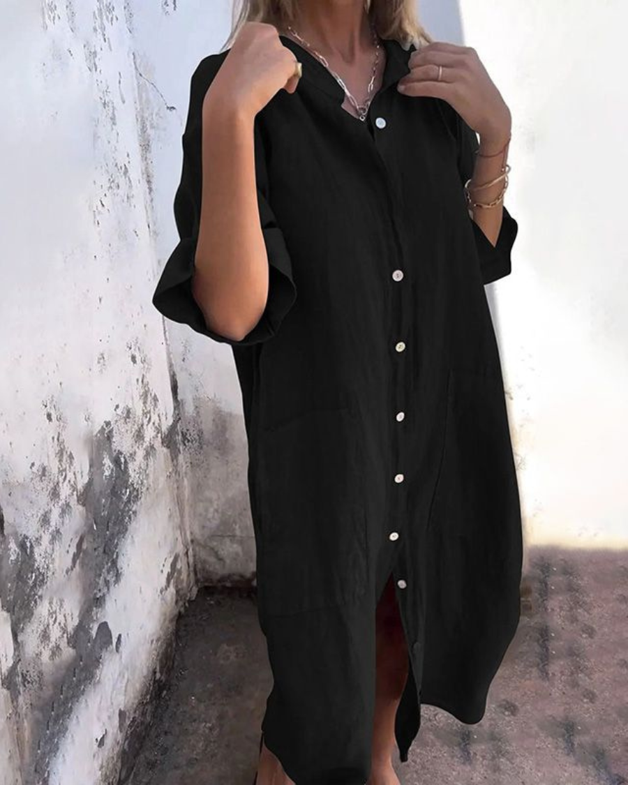 Melanie | Vestido Camisero Largo Estilo Ibiza