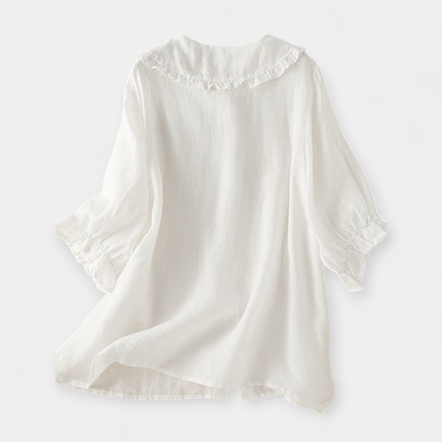 Linnea | Camisa De Lino Con Volantes Sutiles
