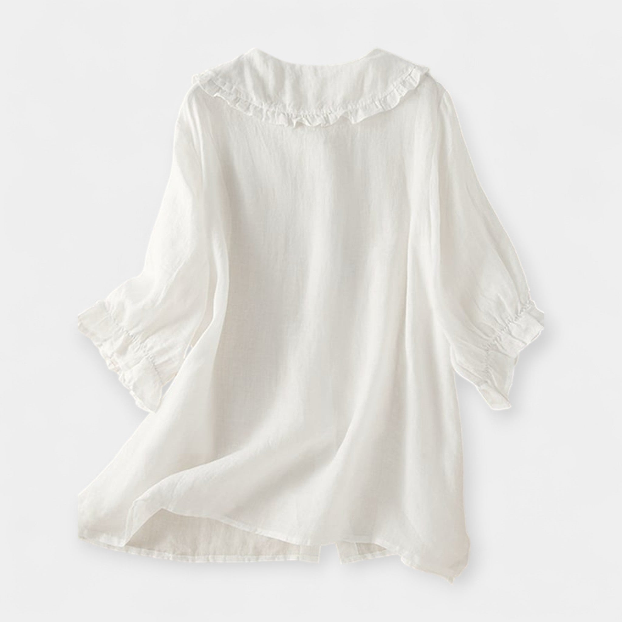 Linnea | Camisa De Lino Con Volantes Sutiles