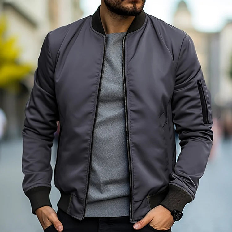 Diego | Chaqueta Bomber para Hombre con Cremallera y Cuello Alto