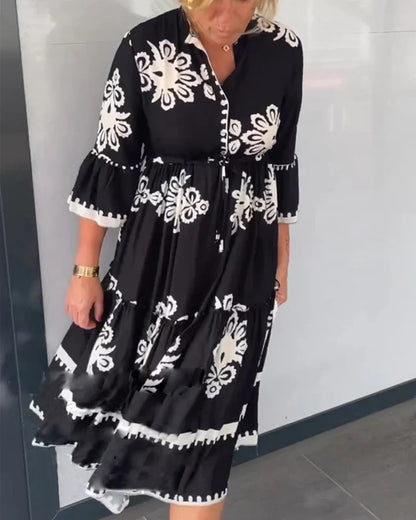 Flora | Vestido Floral Con Mangas Ligeras Y Tejido Suave
