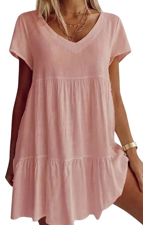 Sofía | Vestido Casual Escote En V De Manga Corta