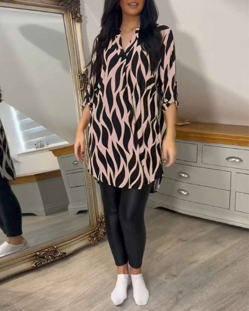 Vérania | Blusa Túnica Elegante Con Estampado Gráfico Para Mujer
