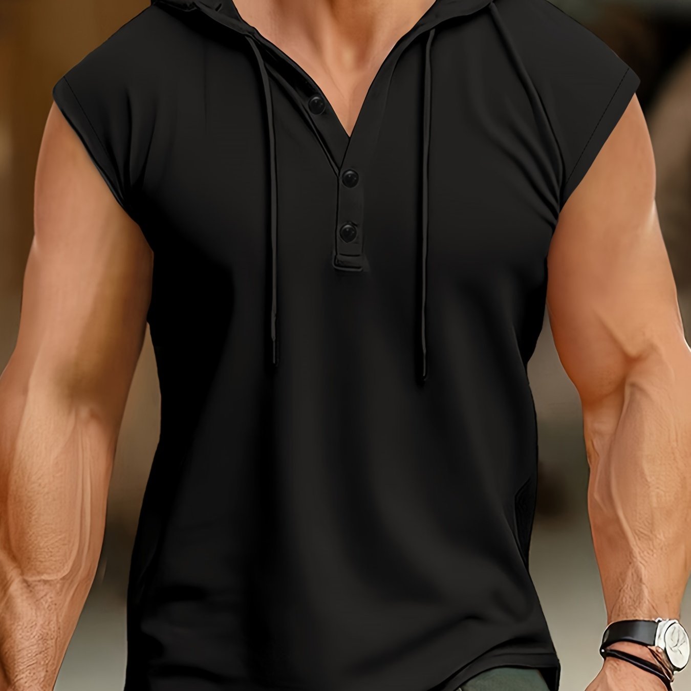 Acton | Camisa Sin Mangas Con Capucha Y Tejido Transpirable Para Hombre