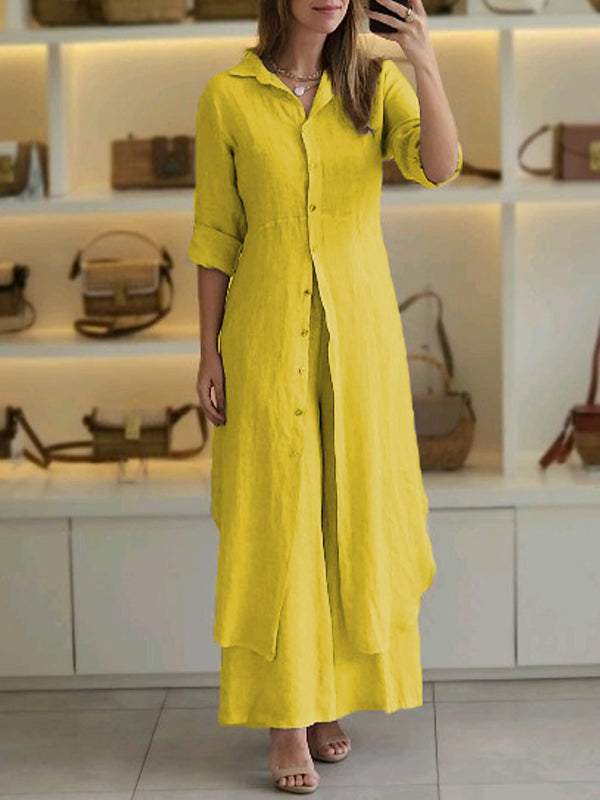 Odett | Conjunto De Lino Mujer Casual Chic