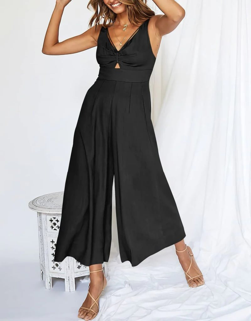 Brigitta | Mono Elegante Sin Mangas Con Escote En V Y Pernera Ancha