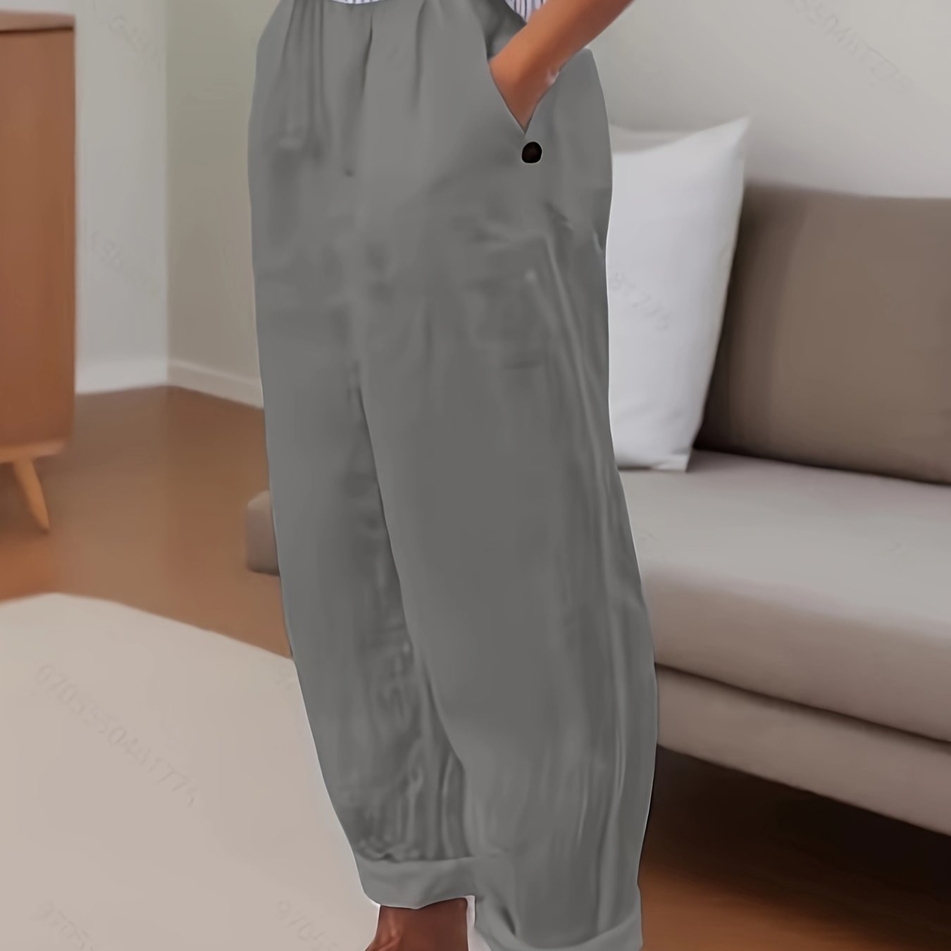 Celina | Pantalón De Lino De Talle Alto Con Corte Relajado