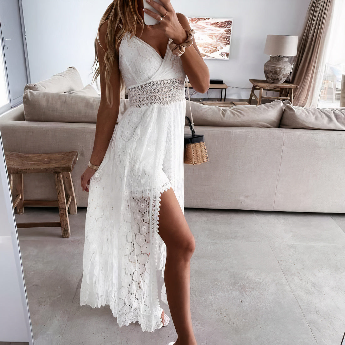 Adie | Vestido Mini Ligero De Mujer Con Escote En V Y Estilo Veraniego