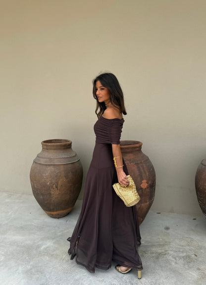 Hera | Vestido Asimétrico De Gasa Elegante