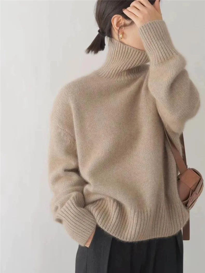 Lucía | Jersey De Cachemira Con Cuello Alto