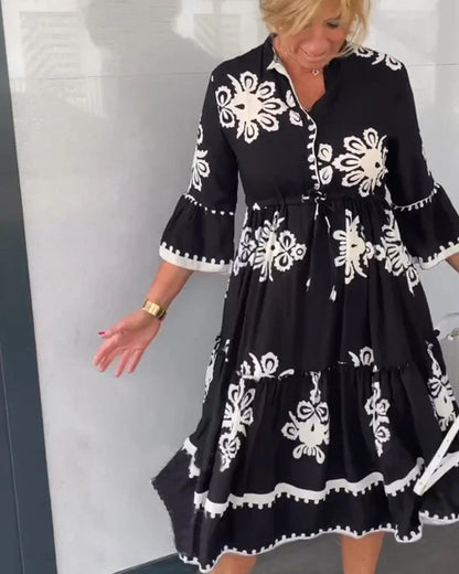Flora | Vestido Floral Con Mangas Ligeras Y Tejido Suave